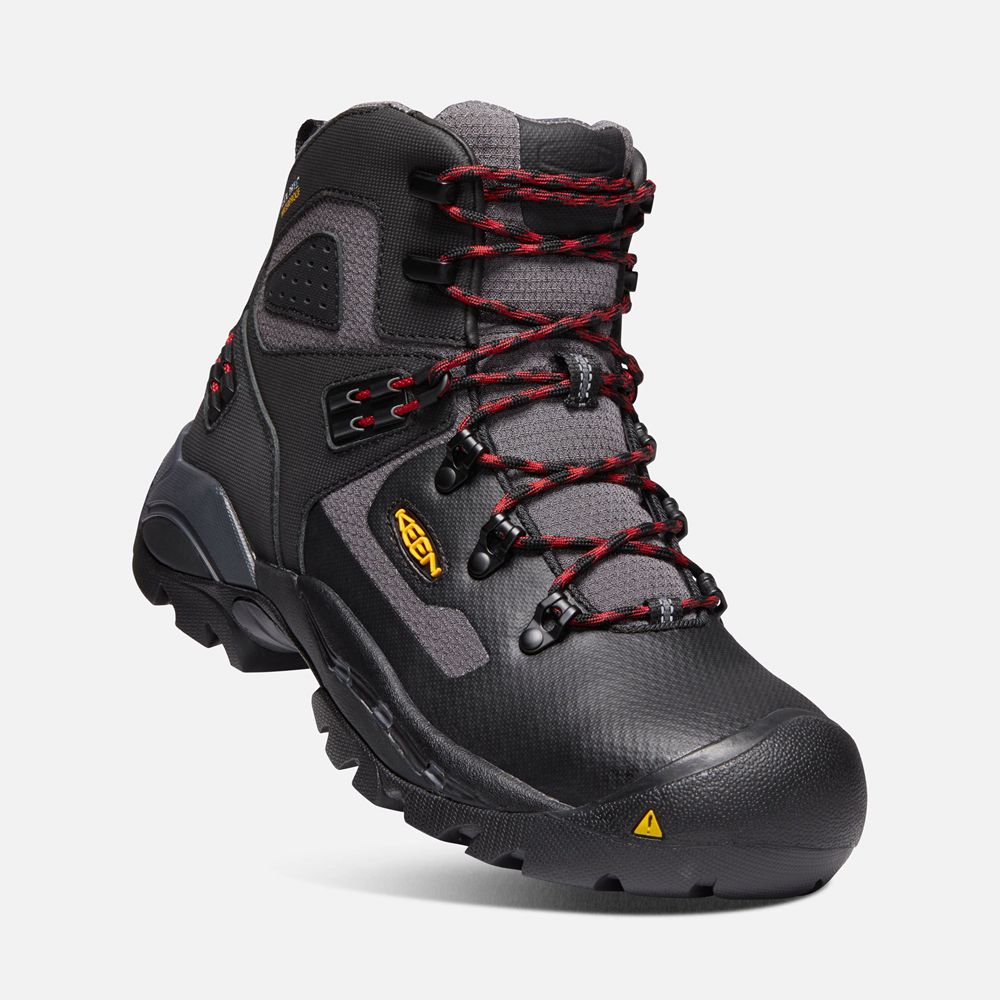 Botte de Travail Keen Homme Noir | St. Paul 6\" Wp (Carbon-Fiber Toe) | HNGRX-5170